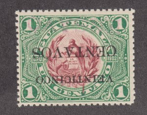 Guatemala Sc 157 MNH. 1916 25c on 1c green & claret, Inverted Overprint Essay VF