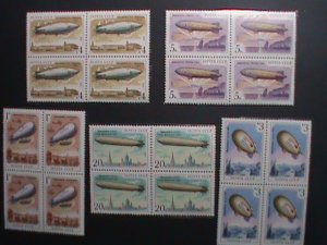 RUSSIA-1991-SC#6012-6 AIRSHIPS COMPLETE SET MNH BLOCK  IN PROTECTOR VERY FINE