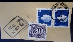 Canada #405,J16 Postage Due CDS Cancel Penticton, BC {ebhs145}