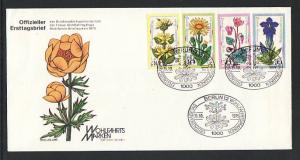 Germany Berlin 9NB119-122 Flowers 1975 U/A FDC 