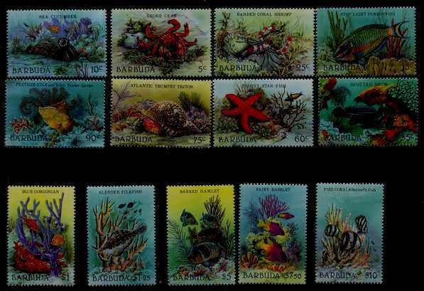 Barbuda 877-89 MNH Fishes/Marine life SCV13.10