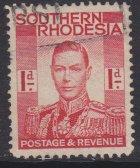 Southern Rhodesia sc#43 1937 1p KG6 defin used