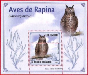 A4469 - SAO TOME & PRINCIPE - ERROR MISPERF, Souvenir sheet: 2009, Birds of Prey