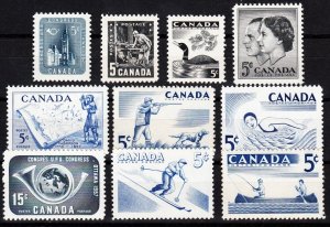 Canada * 1957 Year Collection #365-374 MNH Stamps