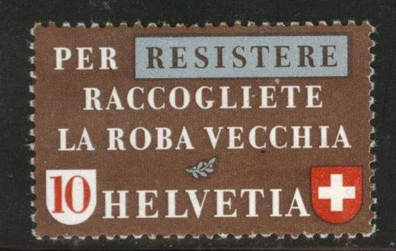 Switzerland Scott 283 MH* stamp from 1942 disturbed gum