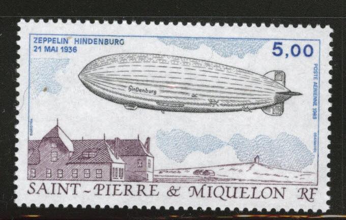 St. Pierre & Miquelon Scott C63 MNH** 1988 Hindenburg stamp