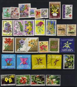 Flowers on stamps - mint/used selection