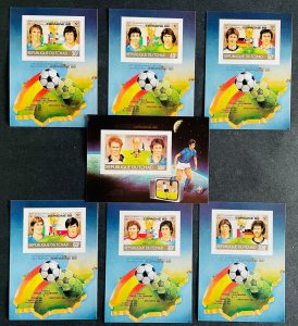 S/S & Deluxe Blocks Stamps Spanish WorldCup 82 Players and Results/Chad IMPerf.-