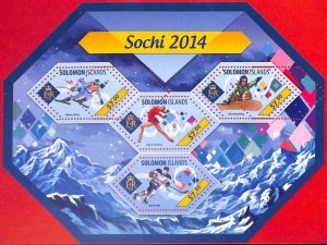 A4902 - SOLOMON ISLANDS - ERROR MISPERF: 2014 Sochi, Ice Hockey, Skating, Ski