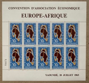 Central African Republic 1963 Europafrica sheet. SEE NOTE. Scott C12, CV $25.00