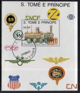 Sao Tome and Principe 929 Train Souvenir Sheet CTO NH VF