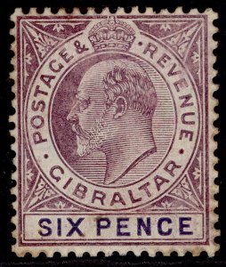 GIBRALTAR EDVII SG60a, 6d dull purple & violet, M MINT. Cat £35.