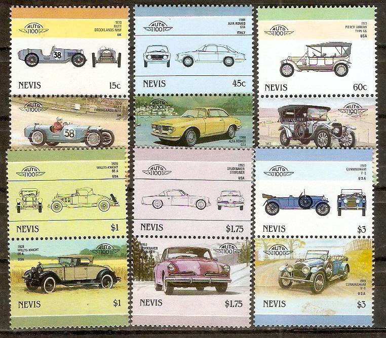 Nevis 1985 Motor Cars Automobile Transport Se-tenant 16v MNH