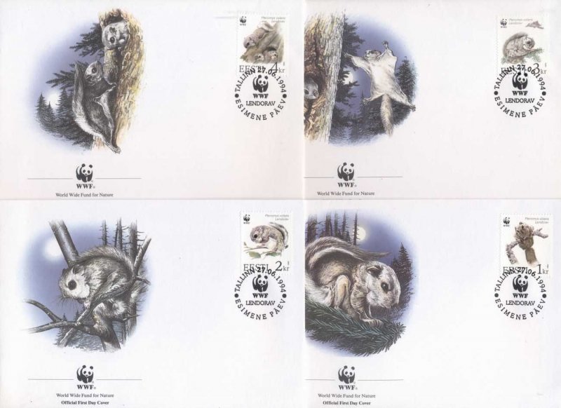 Estonia 1994 WWF European Flying Squirrel FDC