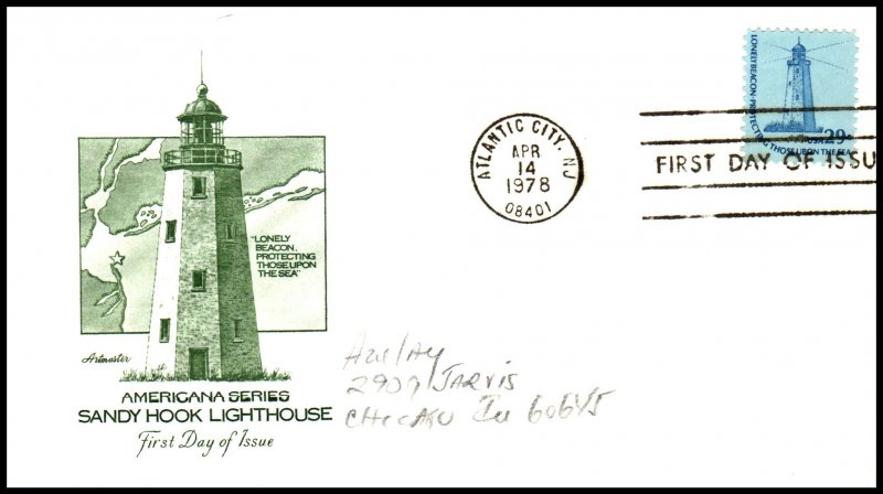 US 1605 Lighthouse Artmaster Pencil FDC