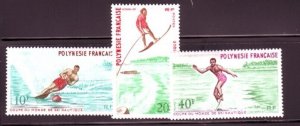 FRENCH POLYNESIA Sc 267-9 NH ISSUE OF 1971 - SPORT