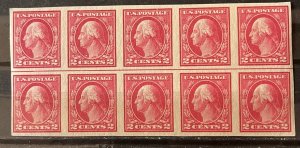 U.S. #409 MNH Block of 10 Imp.