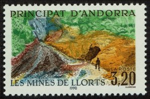 Andorra French #390  MNH - Llorts Mines (1990)