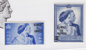 KUWAIT #82-83 Silver Wedding  mint lightly hinged