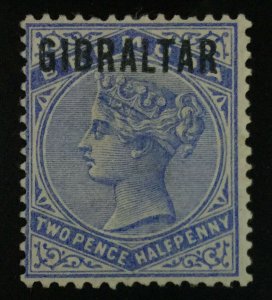 MOMEN: GIBRALTAR SG #4a 1886 BLUE BLACK OVPT UNUSED £500 LOT #62427