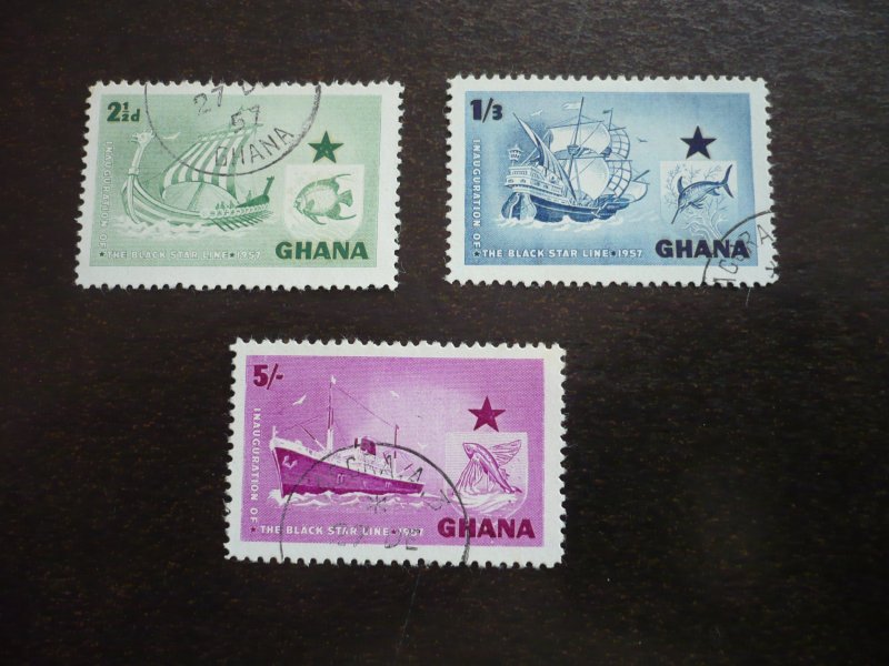 Stamps - Ghana - Scott# 14-16 - Used Set of 3 Stamps