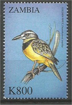 ZAMBIA, 2000  MNH,800k, Birds Golden pipet Scott 893