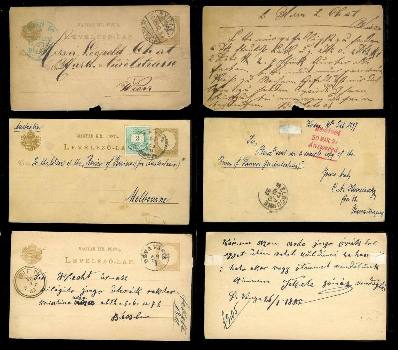 HUNGARY (60) Early Postal Cards All postally cancelled & used c1890s