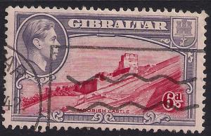 Gibraltar 1938 - 51 KGV1 6d Moorish Castle SG 126b ( J1337 )