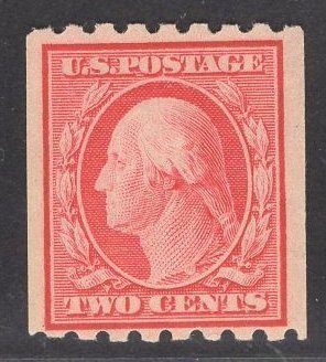 US Stamp #391 Two Cent Carmine Washington Coil MINT HINGED SCV $42.50