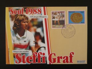 tennis Steffi Graf Seoul olympic games FDC Paraguay 1988