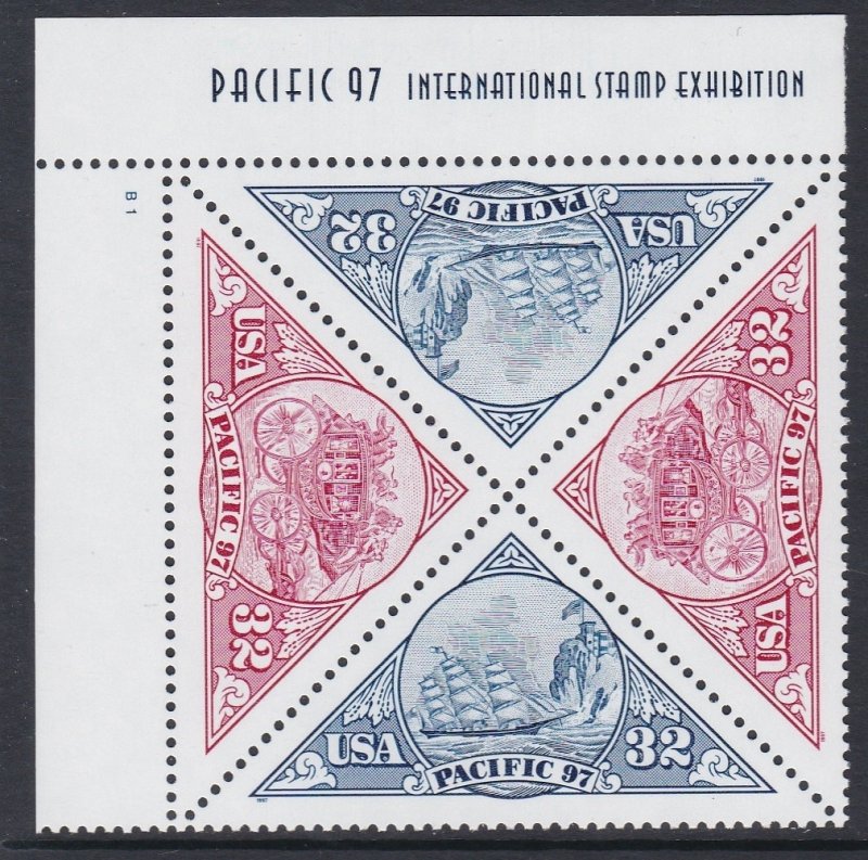 3131a Pacific 97 Plate Block MNH