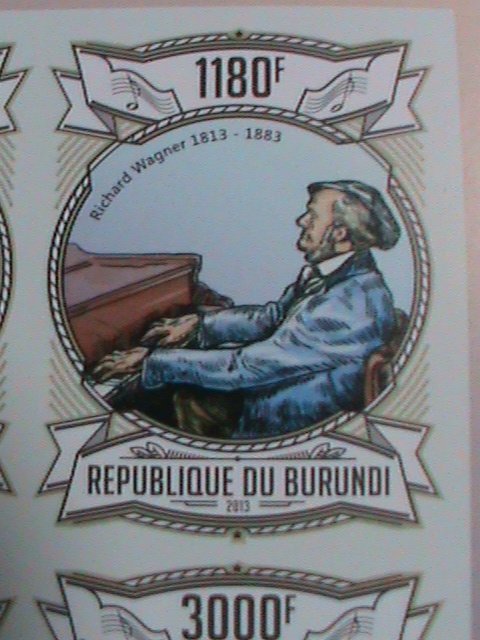 ​BURUNDI STAMP-2013-SC#1300 RICHARD WAGNER-THE MUSICIAN IMPERF: MNH S/S VF