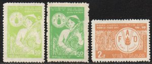 Vietnam, Democratic Republic Sc #1162-1164 Mint no gum as issued