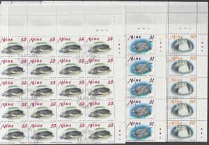 NIUE 2001 TURTLES set fine used sheets of 50................................K620