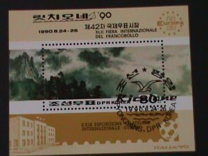 ​KOREA-1990-SC# 2930 EUROPER'90 WORLD STAMP SHOW-CHIPSON PEAK-CTO S/S VF