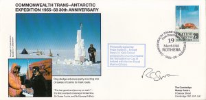 British Antarctic Territory FDC Sc 147 Signed Robert Swan Cachet Dog sledge a...