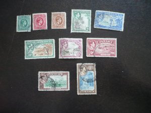 Stamps - Jamaica - Scott# 116-119, 121-126 - Used Part Set of 10 Stamps