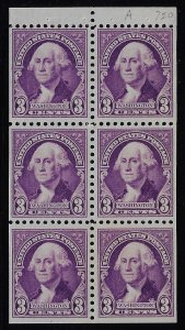 Scott #720b - $60.00 – VF-OG-NH – Post Office fresh booklet pane.