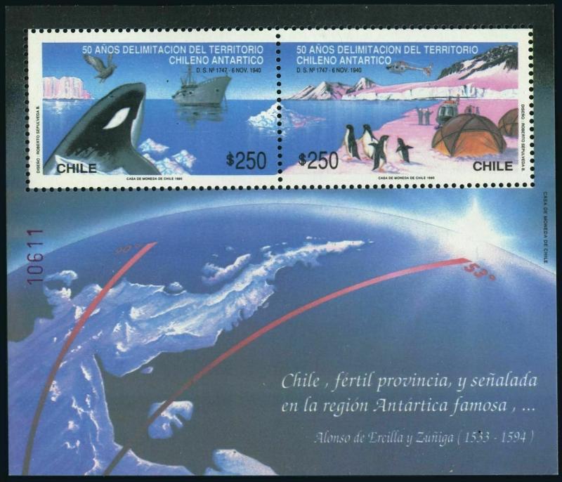 Chile 933-934,934a sheet,MNH. Antarctic,1990.Penguins,Whale,Bird,Helicopter,Ship