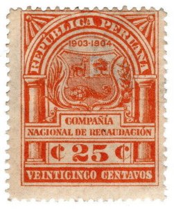 (I.B) Peru Revenue : Duty Stamp 25c