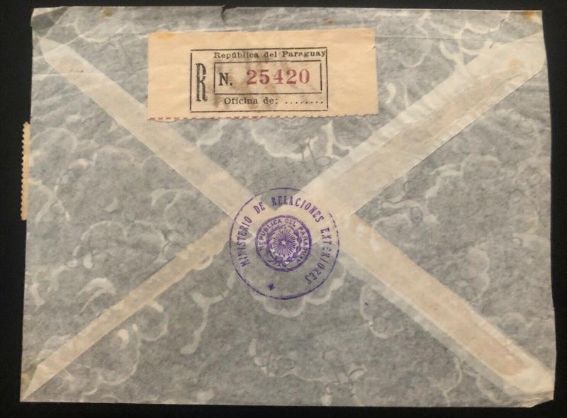 1939 Paraguay Diplomatic Cover To The Consulate In Prague Czechoslovakia