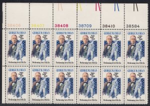 Scott 1756 MNH UL Plate Block of 12 -  George M Cohan