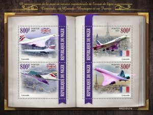 Niger - 2021 Concorde Commercial Service - 4 Stamp Sheet - NIG210121a