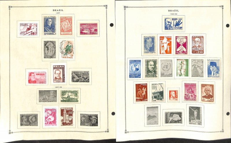 Brazil Stamp Collection on 60 Scott International Pages, 1850-1961 (BF)