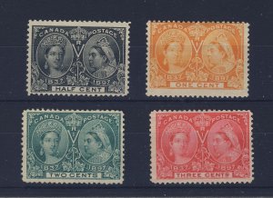 4x Canada Victoria Jubilee Stamps; #50-1/2c 51-1c 52-2c 53-3c Guide V = $121.00