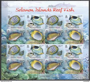 Imperf 2012 Solomon Islands Reef Fishes Fauna #1461-64 ! Unique Sh ** Ls0934