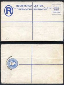 British Bechuanaland 4d O/P on QV 2d Blue Registered Letter Mint
