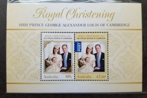 *FREE SHIP Australia Royal Baby Christening 2014 William Prince George (ms) MNH