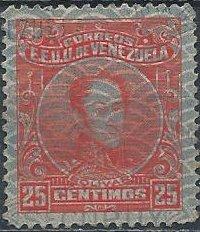 Venezuela 298 (u, bluish security paper) 25c Bolívar (1932)