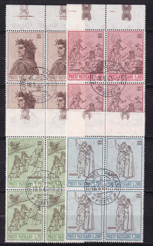 1965 - VATICAN - Scott #410-413 - First Day Cancels - Block Used